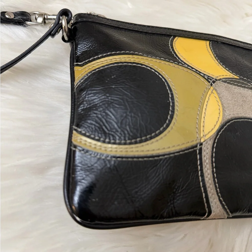 Coach Black and Yellow Wristlet